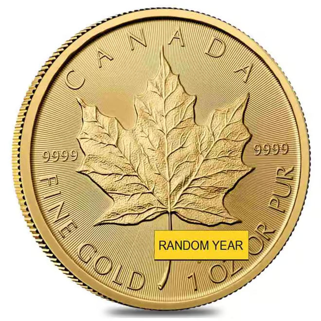 1 oz Canadian Gold Maple Leaf detail
